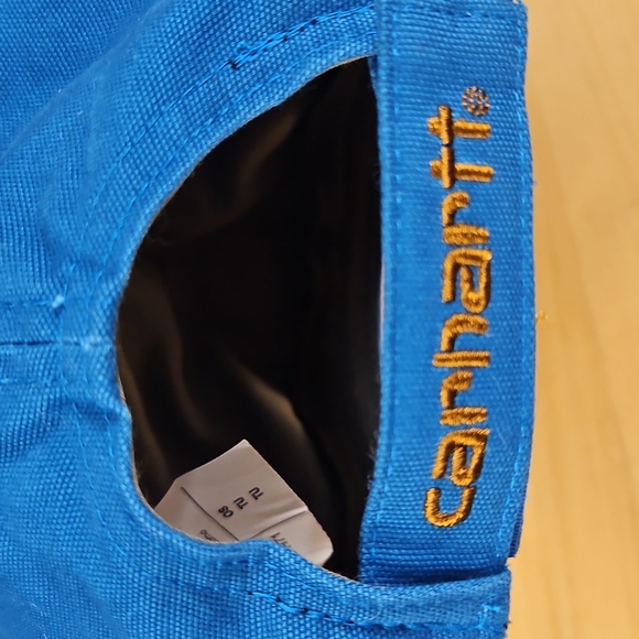 Carhartt Blue Baseball Cap OS Logo Patch Canvas Velcro Close - Picture 2 of 5